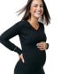 Maternity Maxi Nursing V-Neck Sweater Dress in Cotton Knit