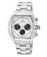 ფოტო #1 პროდუქტის Roman Stainless Steel Silver Tone & White Men's Watch 1291BROS