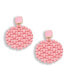 ფოტო #1 პროდუქტის Women's Pink Beaded Circular Drop Earrings