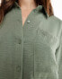 JDY 3/4 sleeve shirt in khaki