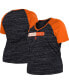 Фото #1 товара Women's Black San Francisco Giants Plus Size Space Dye Raglan V-Neck T-shirt