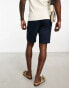 Фото #3 товара ONLY & SONS linen mix elasticated waist shorts in navy