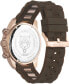 Men's Hurricane Brown Silicone Strap Watch 44mm