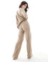 ONLY tie waist knitted trousers co-ord in sand