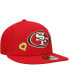 ფოტო #2 პროდუქტის Men's Scarlet San Francisco 49ers Chain Stitch Heart 59FIFTY Fitted Hat