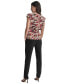 ფოტო #2 პროდუქტის Women's Printed Pleated Cap Sleeve Blouse