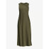 Фото #3 товара Scoop Women's Sleeveless Satin Midi Tank relaxed shaping Dress Green Size M 8-10