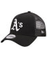 Фото #1 товара Men's Black Oakland Athletics A-Frame 9FORTY Trucker Adjustable Hat