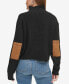 Фото #4 товара Women's Patched Mock Neck Sweater