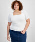 Фото #1 товара Топ And Now This Plus Size Second Skin SquareNeck