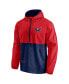 Men's Red, Navy Washington Capitals Thrill Seeker Anorak Half-Zip Jacket