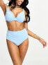 Фото #4 товара Peek & Beau Fuller Bust Exclusive mix & match scalop underwire bikini top in pastel blue