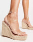 Фото #4 товара Madden Girl Hillaire rafia wedge heeled sandal in clear