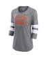 Фото #4 товара Women's Heather Gray Kansas City Chiefs Super Bowl LVIII Champions Under the Lights Tri-Blend 3/4-Sleeve T-shirt