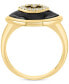 ფოტო #2 პროდუქტის EFFY® Onyx & Diamond (1/20 ct. t.w.) Evil Eye Statement Ring in 14k Gold