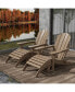 4 Piece Set Classic Folding Adirondack Chair With Footrest Ottoman