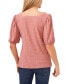 Фото #2 товара Women's Short Puff Sleeve Square Neck Knit Top