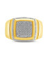 ფოტო #3 პროდუქტის Men's Diamond Cluster Style Ring (1/10 ct. t.w.) in 18k Gold-Plated Sterling Silver
