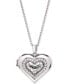 Фото #1 товара Macy's diamond Heart Locket 18" Pendant Necklace (1/4 ct. t.w.) in Sterling Silver