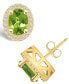 ფოტო #1 პროდუქტის Peridot (2-3/4 ct. t.w.) and Diamond (3/8 ct. t.w.) Halo Stud Earrings in 14K Yellow Gold