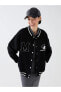 Фото #1 товара Mickey Mouse Baskılı Uzun Kollu Oversize Kadın Kolej Ceket