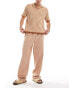 Фото #1 товара ASOS DESIGN baggy linen mix trousers in neutral