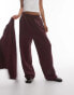 Topshop acid wash wide leg jogger in burgundy