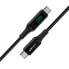 Фото #3 товара Kabel przewód w oplocie z ekranem LED USB-C 100W 20V 5A 2m czarny