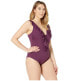 Фото #2 товара Becca by Rebecca Virtue 169051 Womens Ruffle One Piece Swimsuit Size 14-16