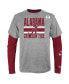 Preschool Boys and Girls Crimson, Heather Gray Alabama Crimson Tide Fan Wave Short and Long Sleeve T-shirt Combo Pack