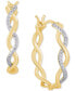 ფოტო #1 პროდუქტის Diamond Twisted Small Hoop Earrings (1/4 ct. t.w.) in Sterling Silver & 14k Gold-Plate