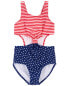 Kid Stars and Stripes 1-Piece Cut-Out Swimsuit 14