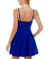 ფოტო #2 პროდუქტის Juniors' V-Neck Sleeveless Pleated Fit & Flare Dress