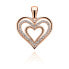 Charming bronze heart pendant with zircons PT11R
