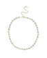 ფოტო #1 პროდუქტის Cubic Zirconia Disc and 18K Gold Plated Link Necklace