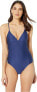 Фото #2 товара Splendid Womens 182789 Solid Removable Soft Cup One Piece Swimsuit Size S