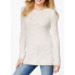 Charter Club Women's Long Sleeve Woven Scoop Neck Sweater Ivory Sand Size L