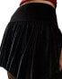 Фото #2 товара Miss Selfridge puff ball skirt in black velvet