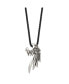 ფოტო #1 პროდუქტის Antiqued Wing Slide Black IP-plated Ball Chain Necklace