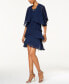 ფოტო #1 პროდუქტის Embellished Tiered Chiffon Dress & Capelet