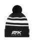 ფოტო #1 პროდუქტის Men's Black, White Roush Fenway Keselowski Racing Knit Pom Cuff Beanie