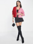 Фото #5 товара Whistles cropped wool cardigan in pink and red contrast