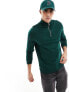 Фото #3 товара ASOS DESIGN sweatshirt with half zip in forest green