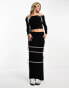 Фото #4 товара ASOS DESIGN maxi skirt co ord with contrast strap detailing in black