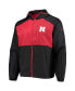 Фото #2 товара Men's Black, Scarlet Nebraska Huskers Flash Forward Hoodie Full-Zip Windbreaker Jacket