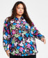 Фото #1 товара Plus Size Floral-Print Button-Down Chiffon Blouse, Created for Macy's