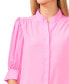 Women's Elbow Sleeve Collared Button Down Blouse