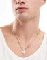 ASOS DESIGN waterproof stainless steel necklace with round pendant in silver tone