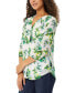 Фото #3 товара Women's Floral-Print 3/4-Sleeve Tunic Top