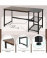 Фото #7 товара 59 Inch Home Office Computer Desk with Removable Storage Shelves